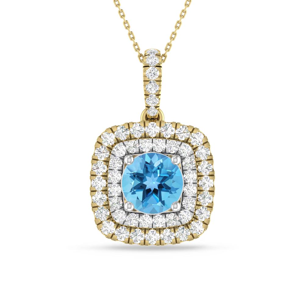 Yellow Gold/White Gold - Blue Topaz