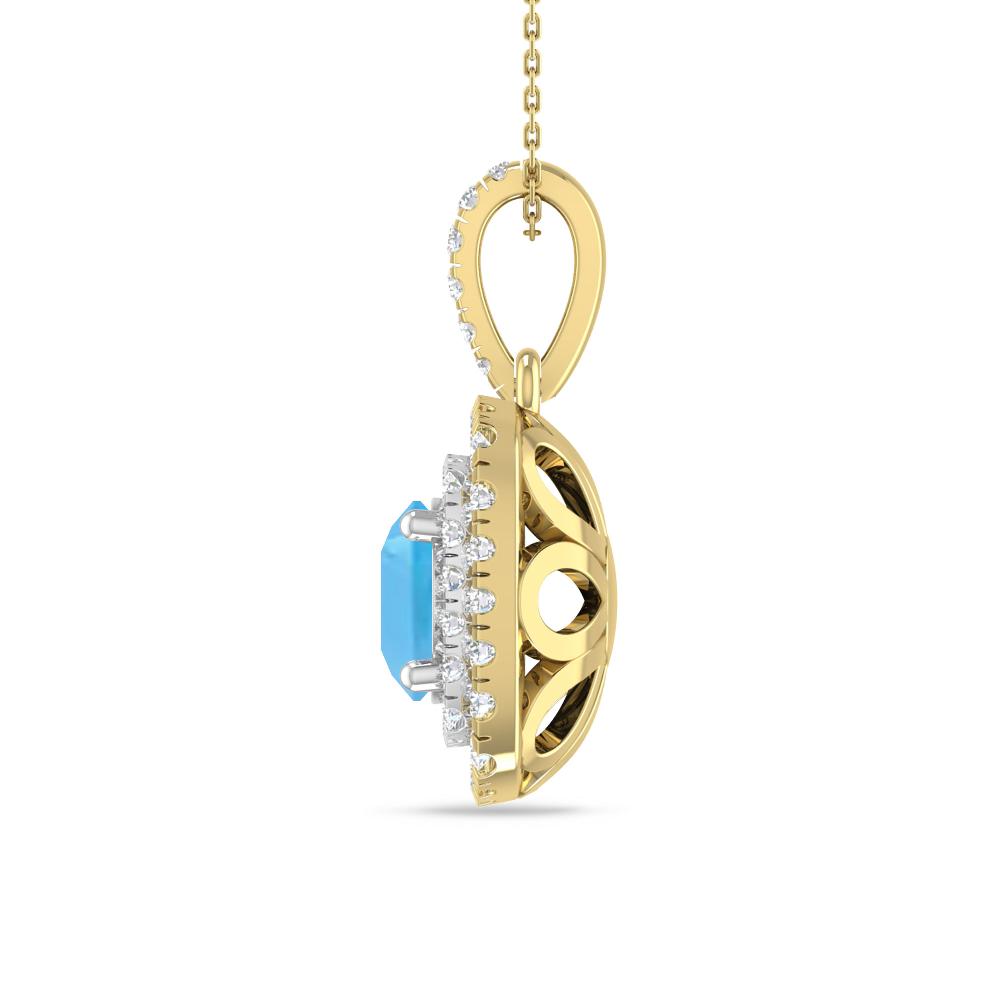 Yellow Gold/White Gold - Blue Topaz