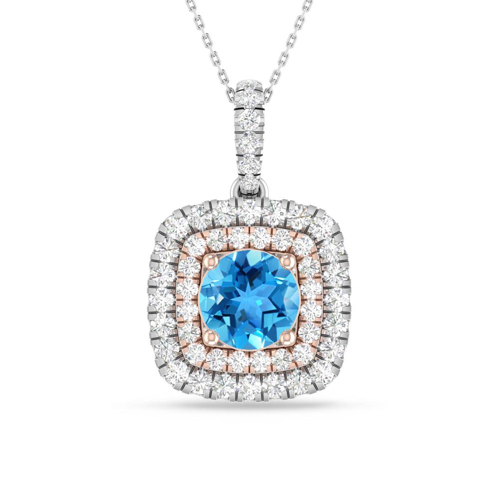 White Gold/Rose Gold - Blue Topaz