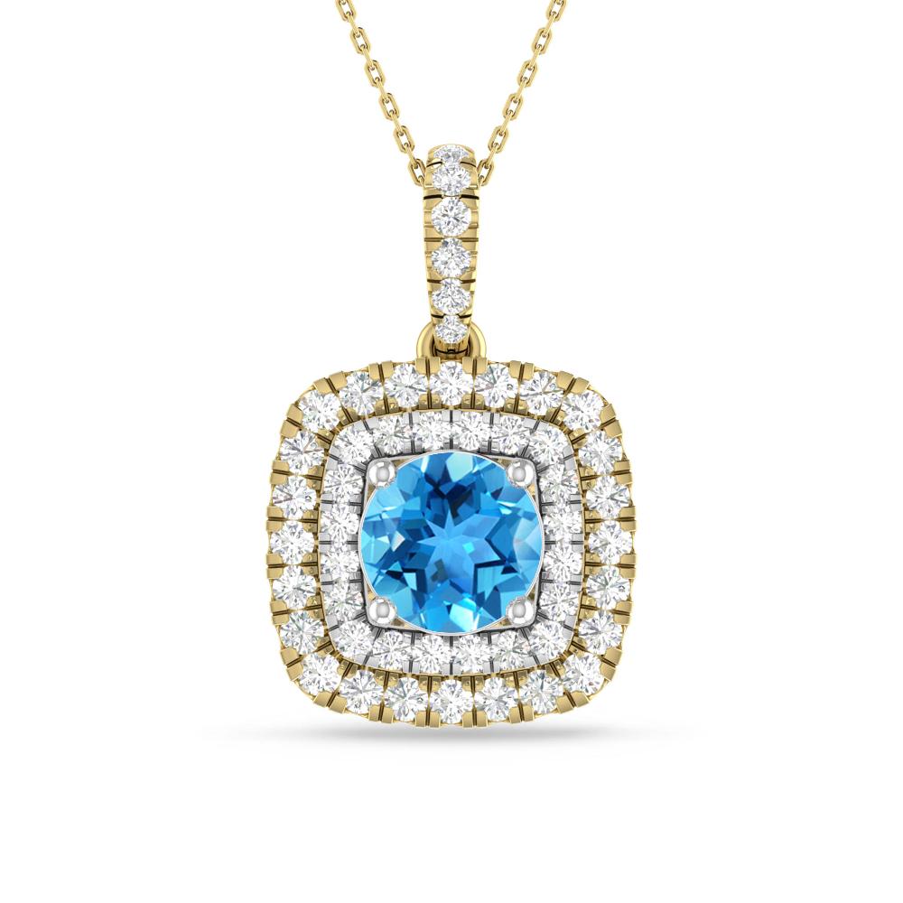 Yellow Gold/White Gold - Blue Topaz