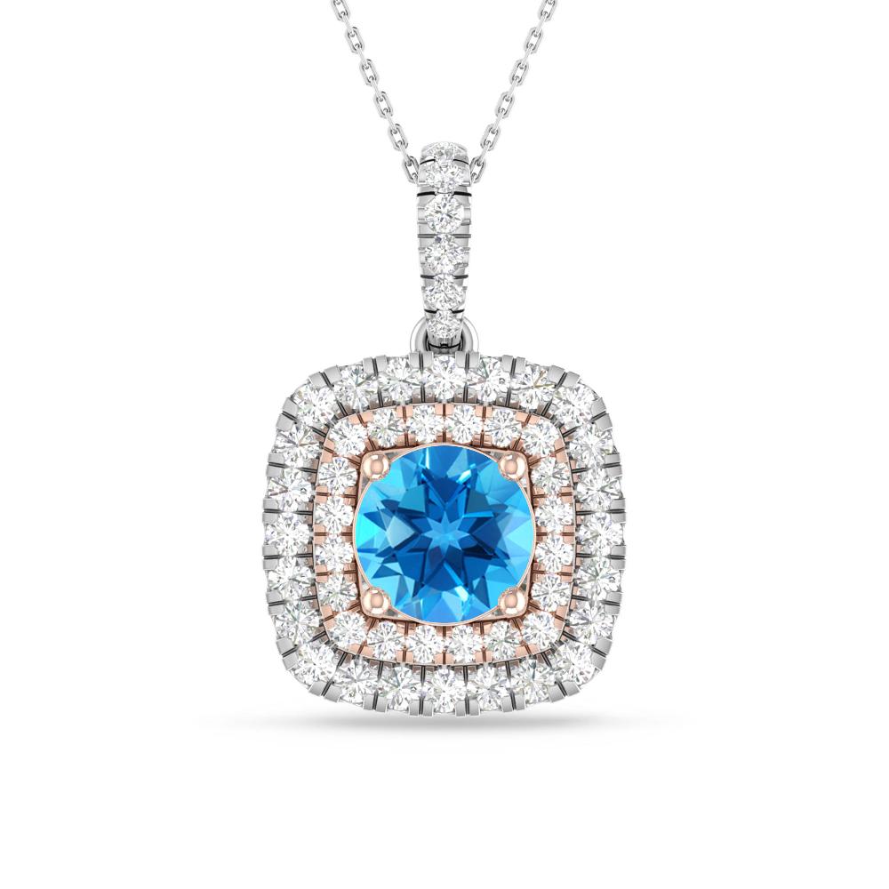 White Gold/Rose Gold - Blue Topaz