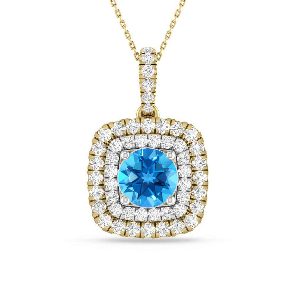 Yellow Gold/White Gold - Blue Topaz