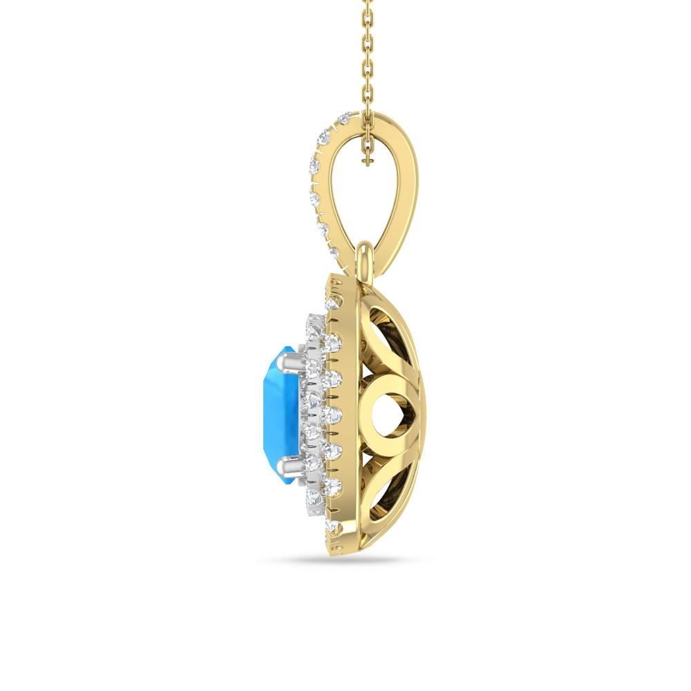 Yellow Gold/White Gold - Blue Topaz