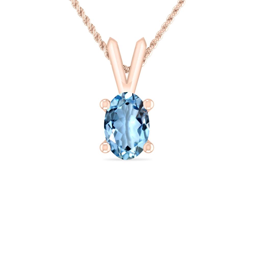 Rose Gold - Aquamarine