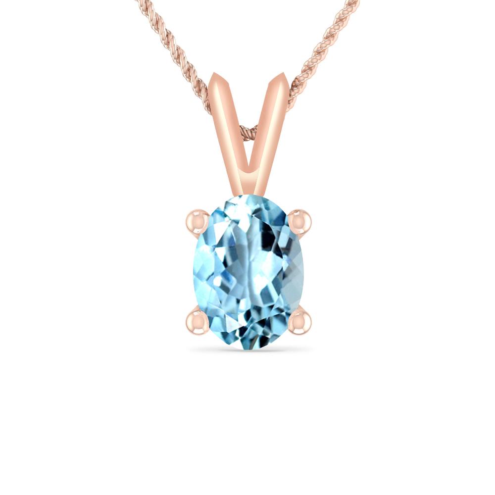 Rose Gold - Aquamarine