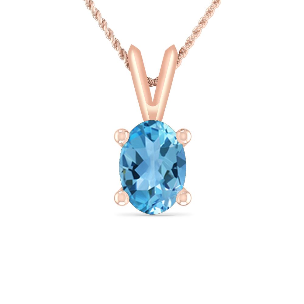 Rose Gold - Blue Topaz