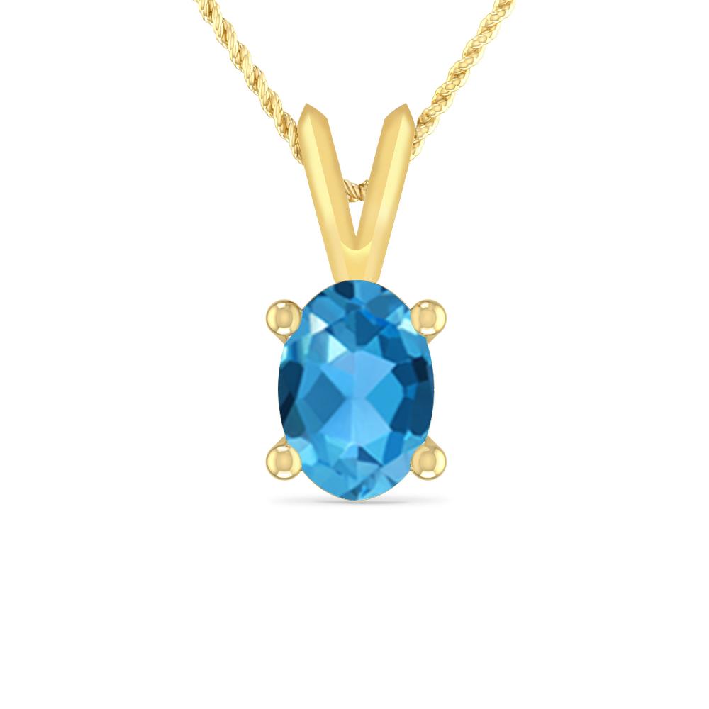 Yellow Gold - Blue Topaz