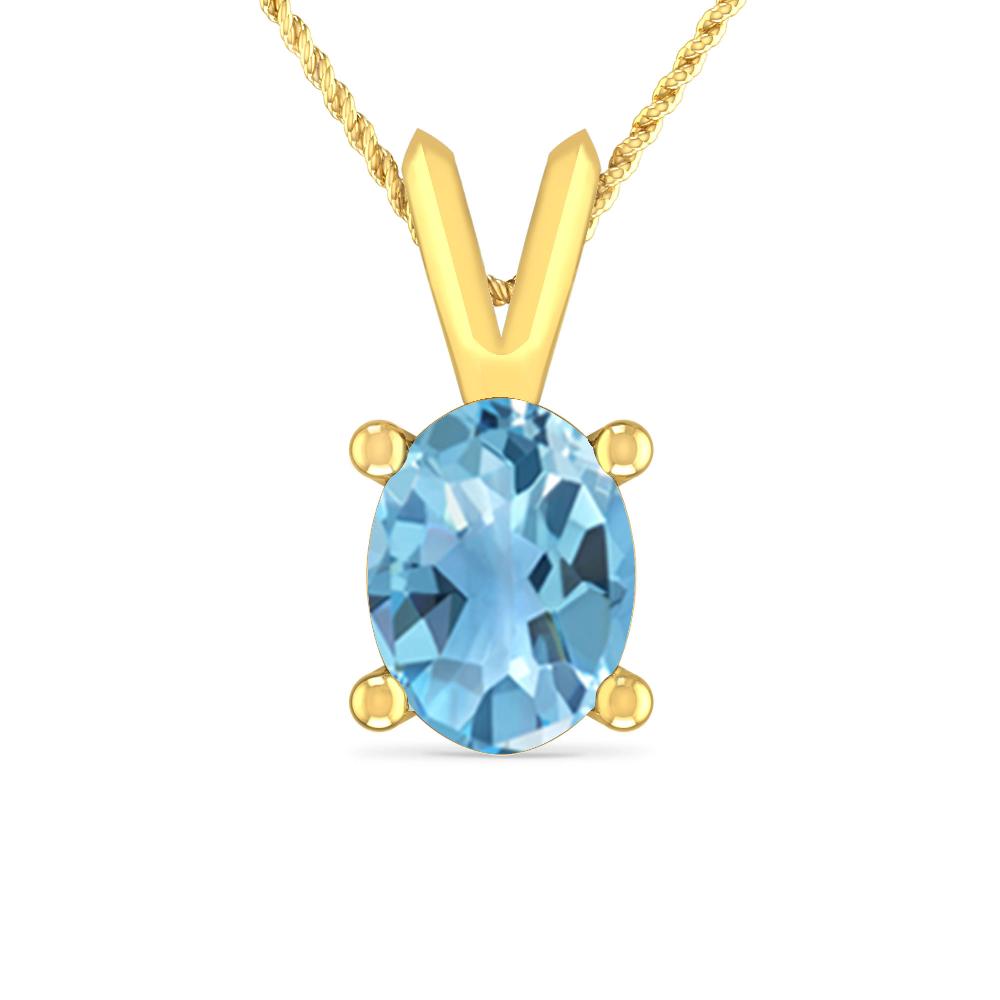 Yellow Gold - Blue Topaz