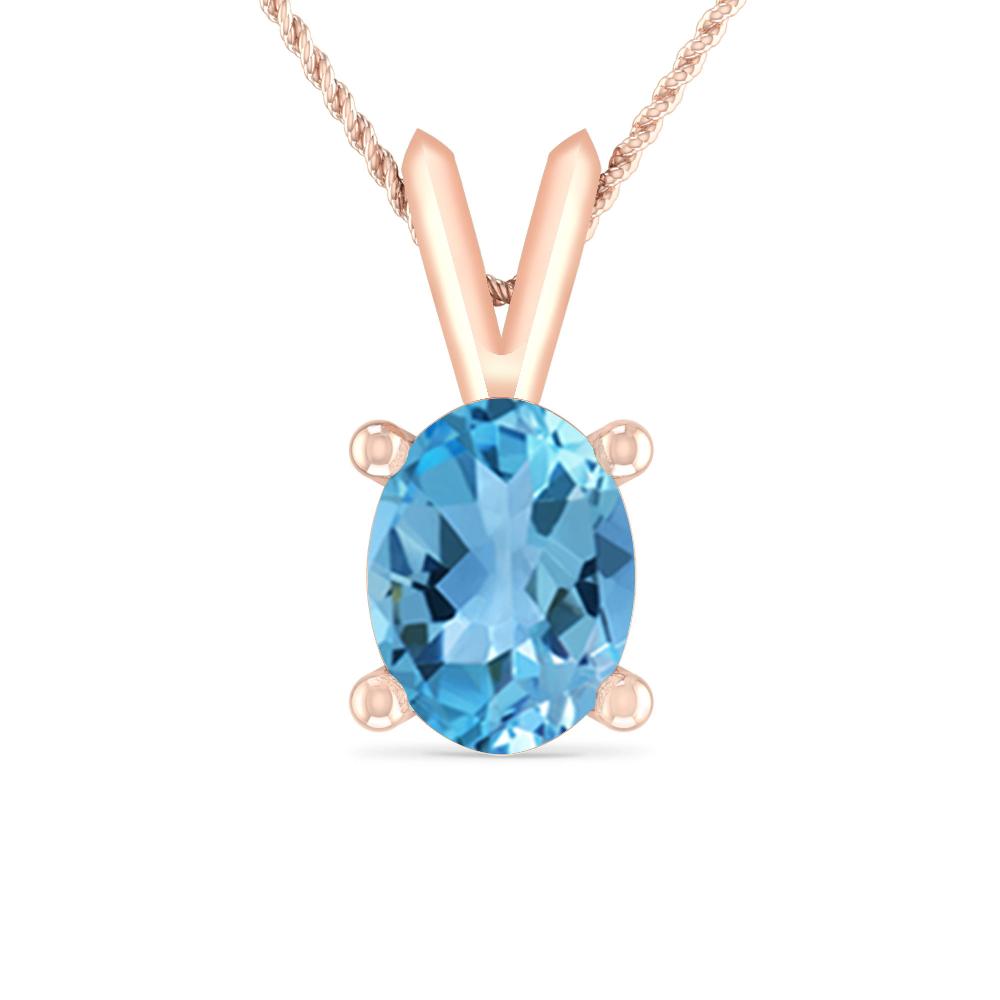 Rose Gold - Blue Topaz