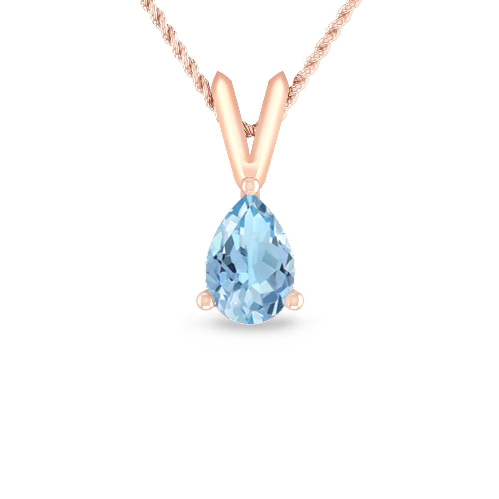 Rose Gold - Aquamarine