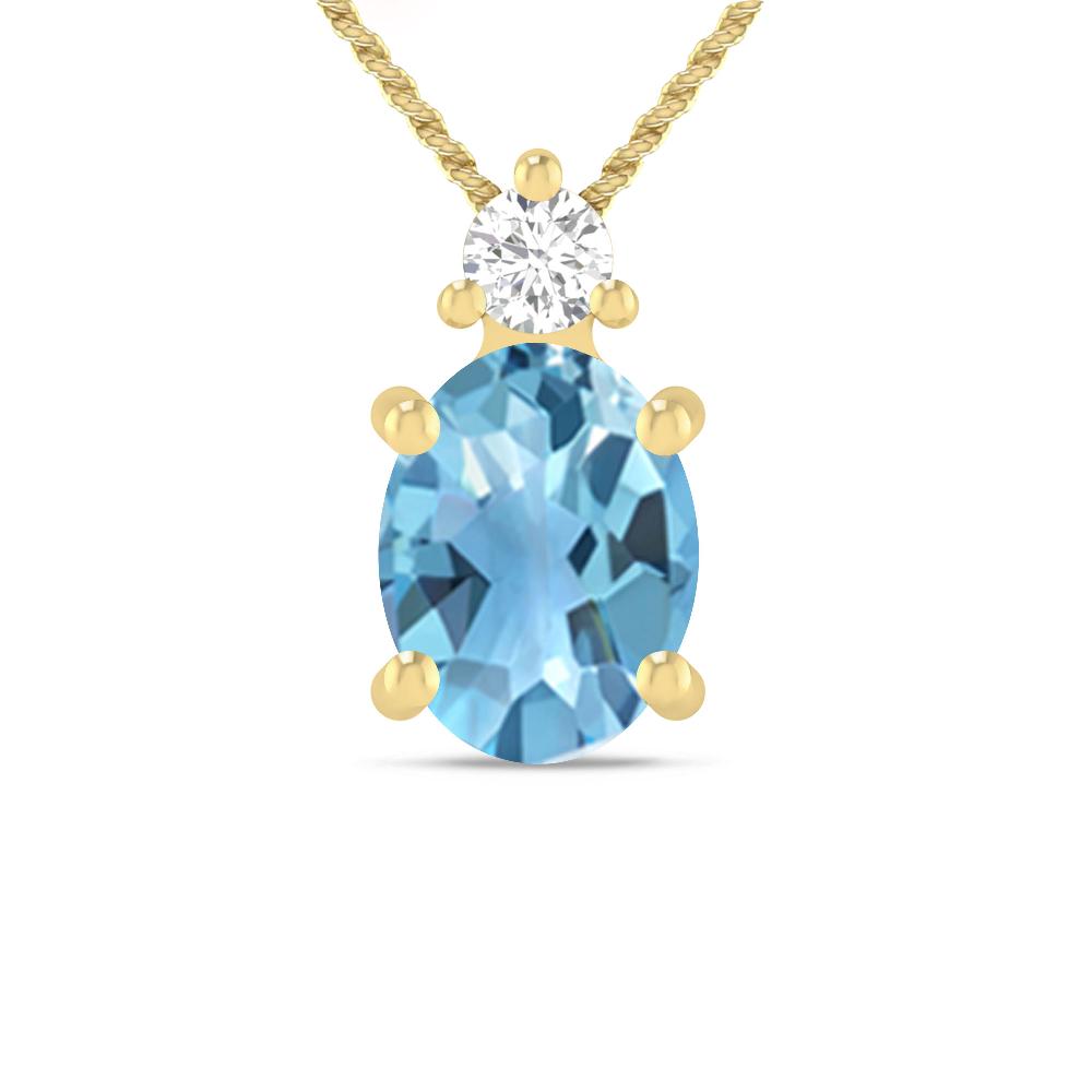 Rose Gold - Blue Topaz