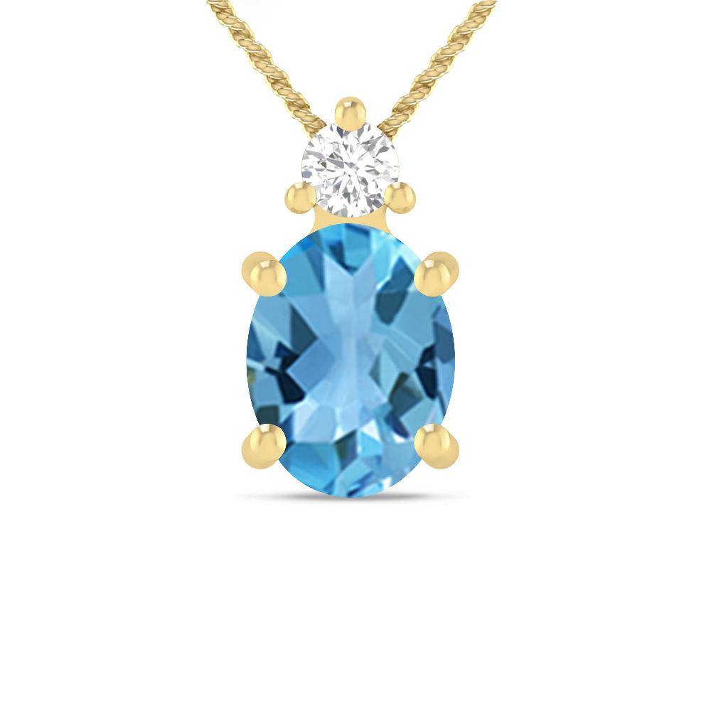 Yellow Gold - Blue Topaz