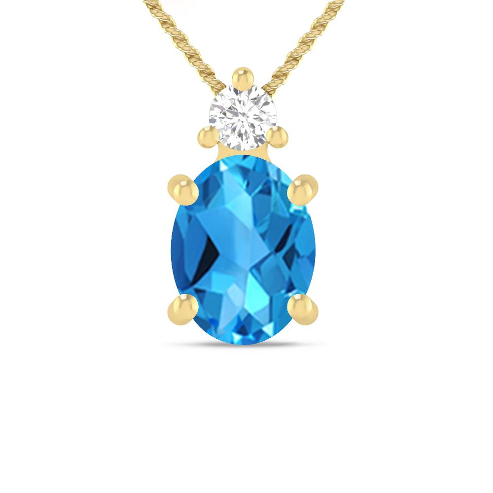 Yellow Gold - Blue Topaz