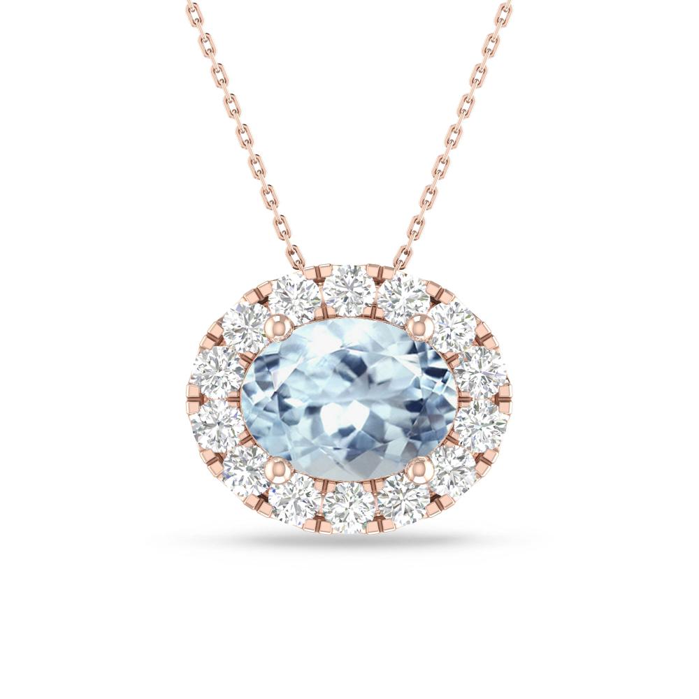 Rose Gold - Aquamarine