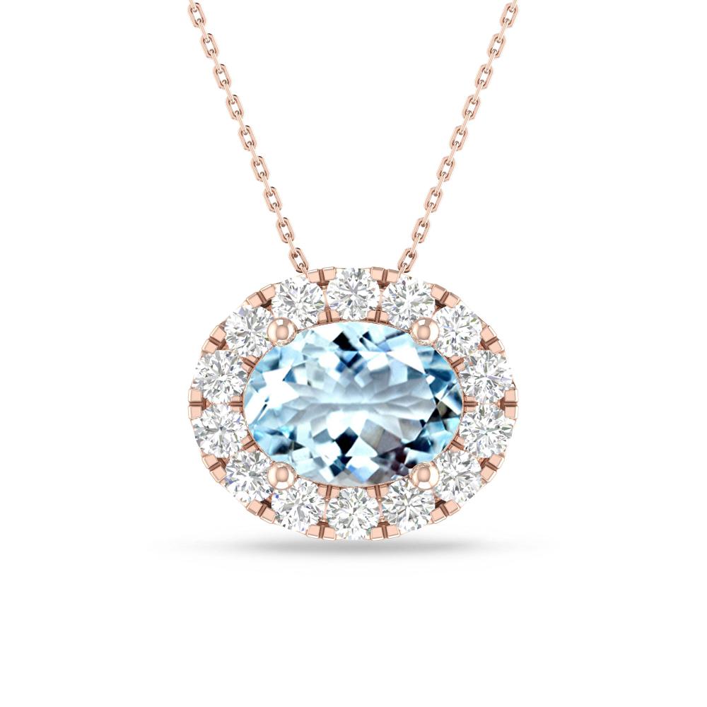 Rose Gold - Aquamarine