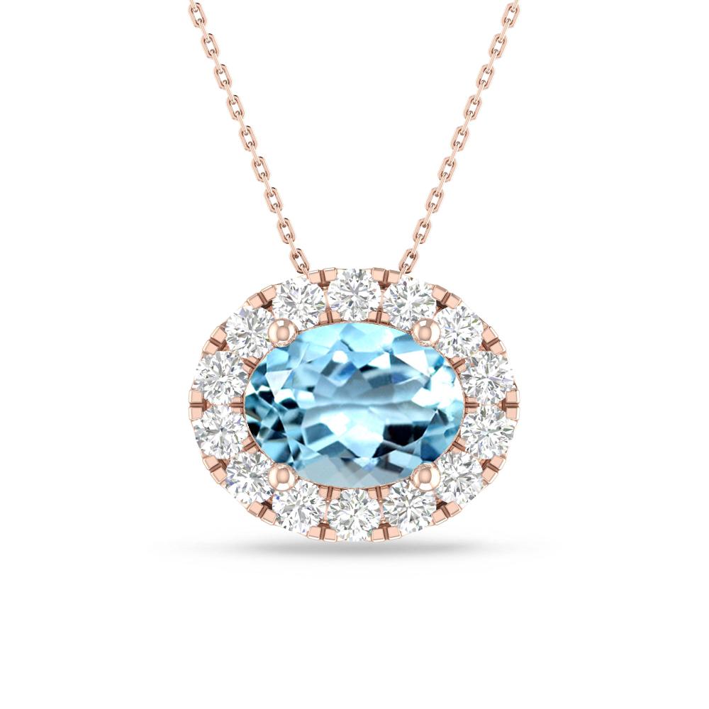 Rose Gold - Aquamarine