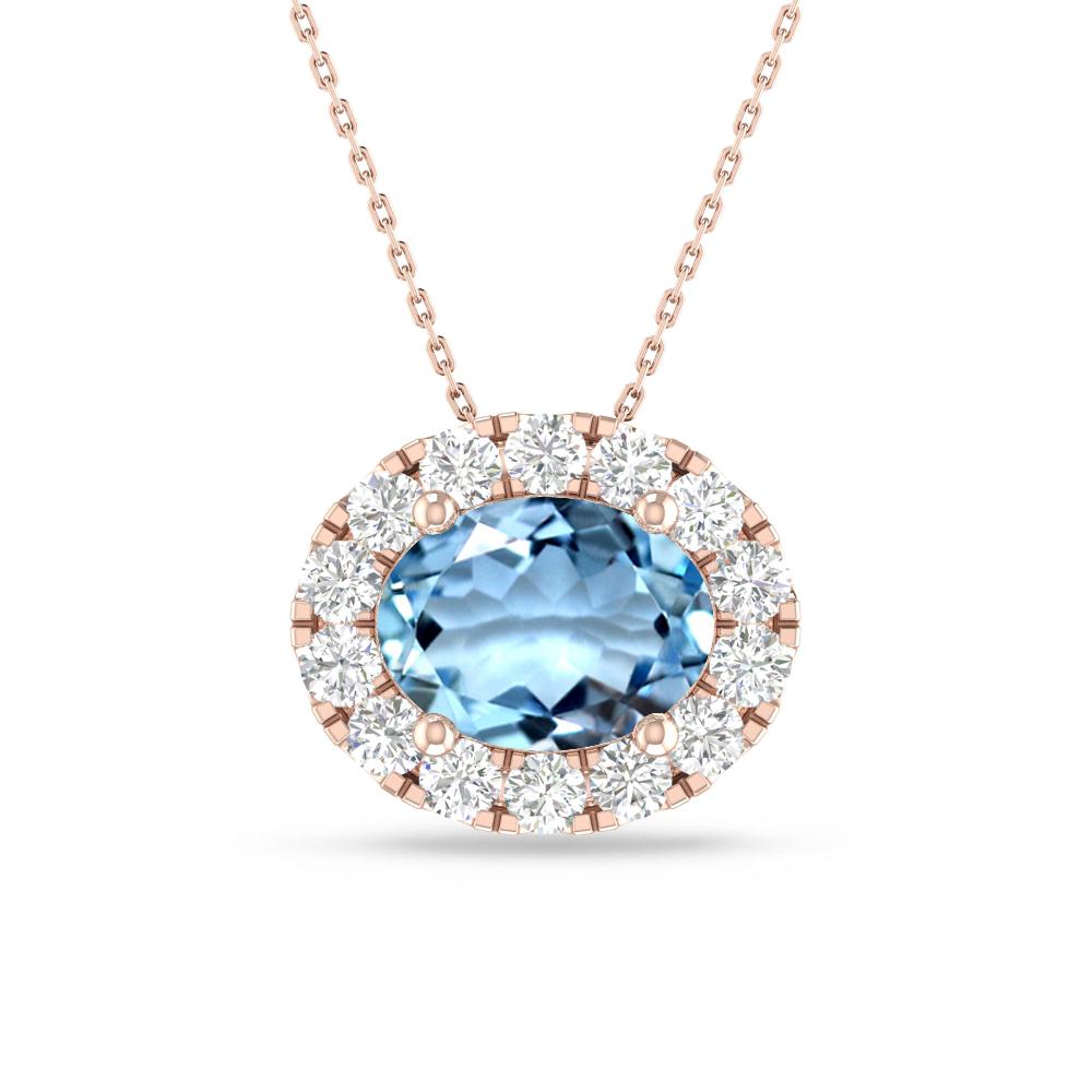 Rose Gold - Aquamarine