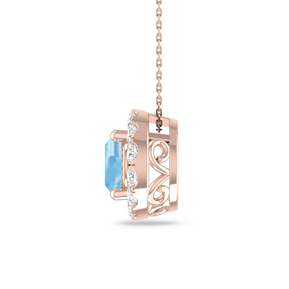 Rose Gold - Aquamarine