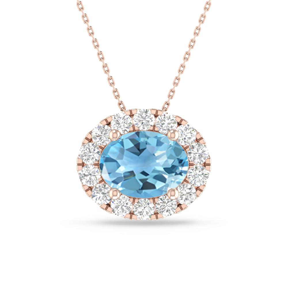Rose Gold - Blue Topaz