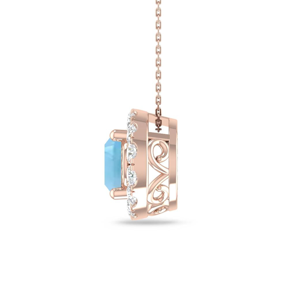Rose Gold - Blue Topaz