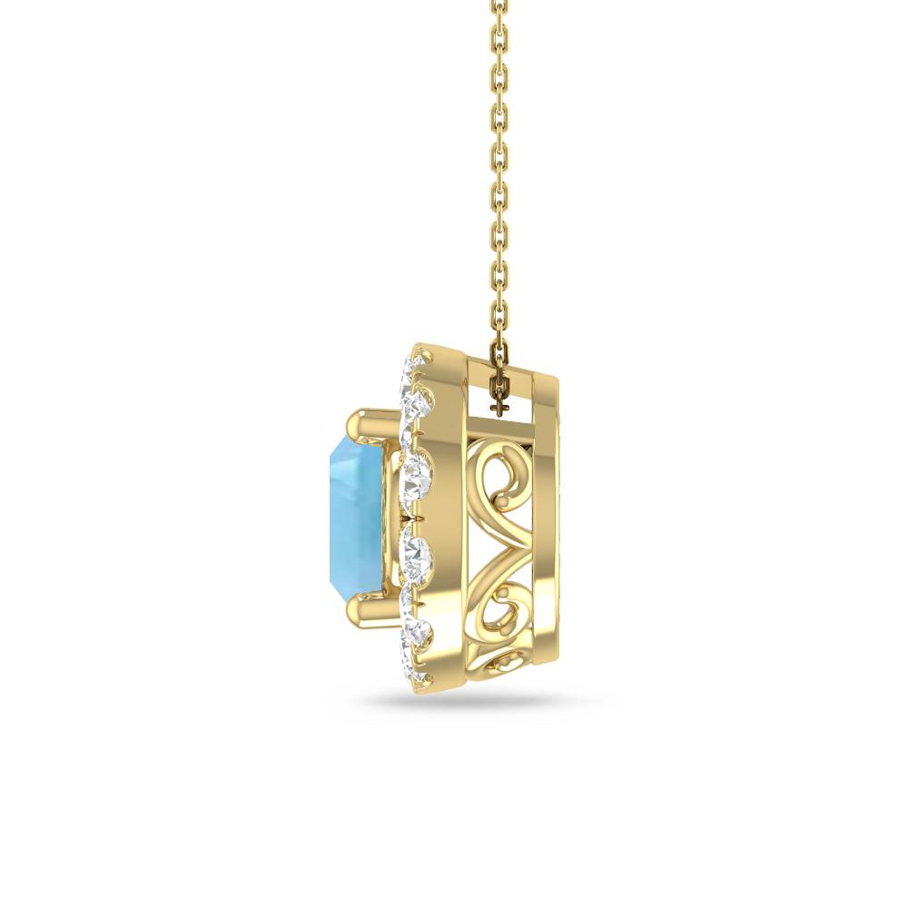 Yellow Gold - Blue Topaz