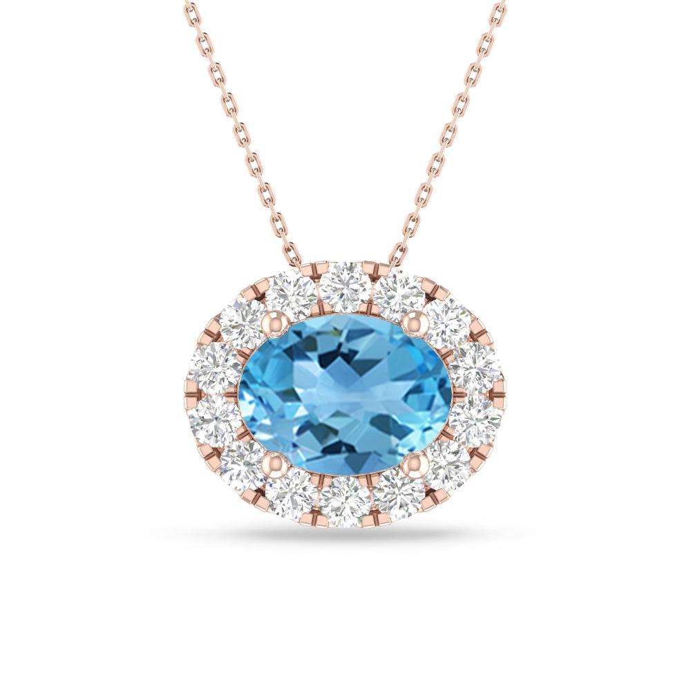 Rose Gold - Blue Topaz