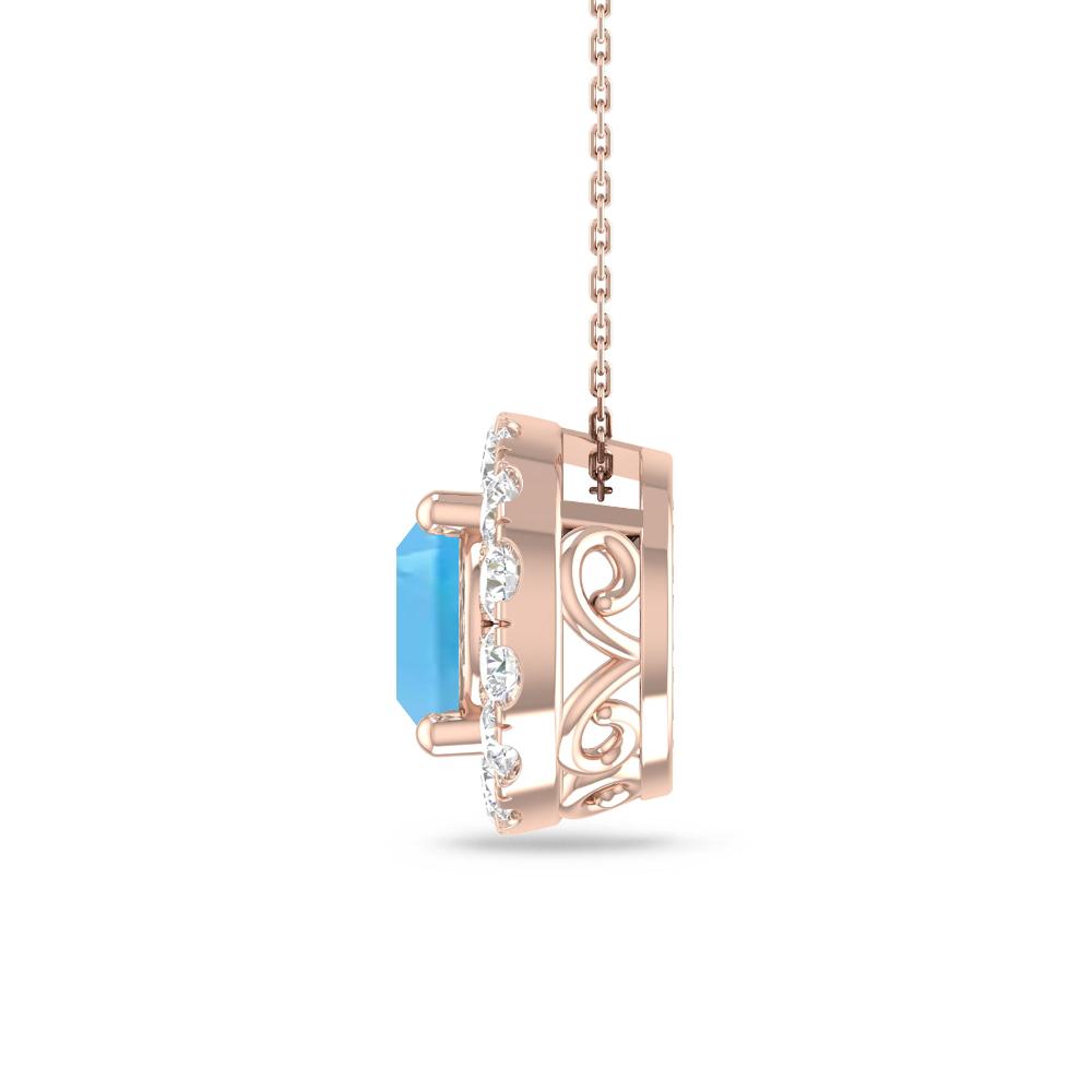Rose Gold - Blue Topaz