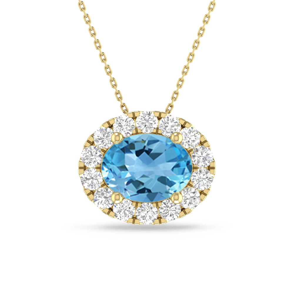 Yellow Gold - Blue Topaz