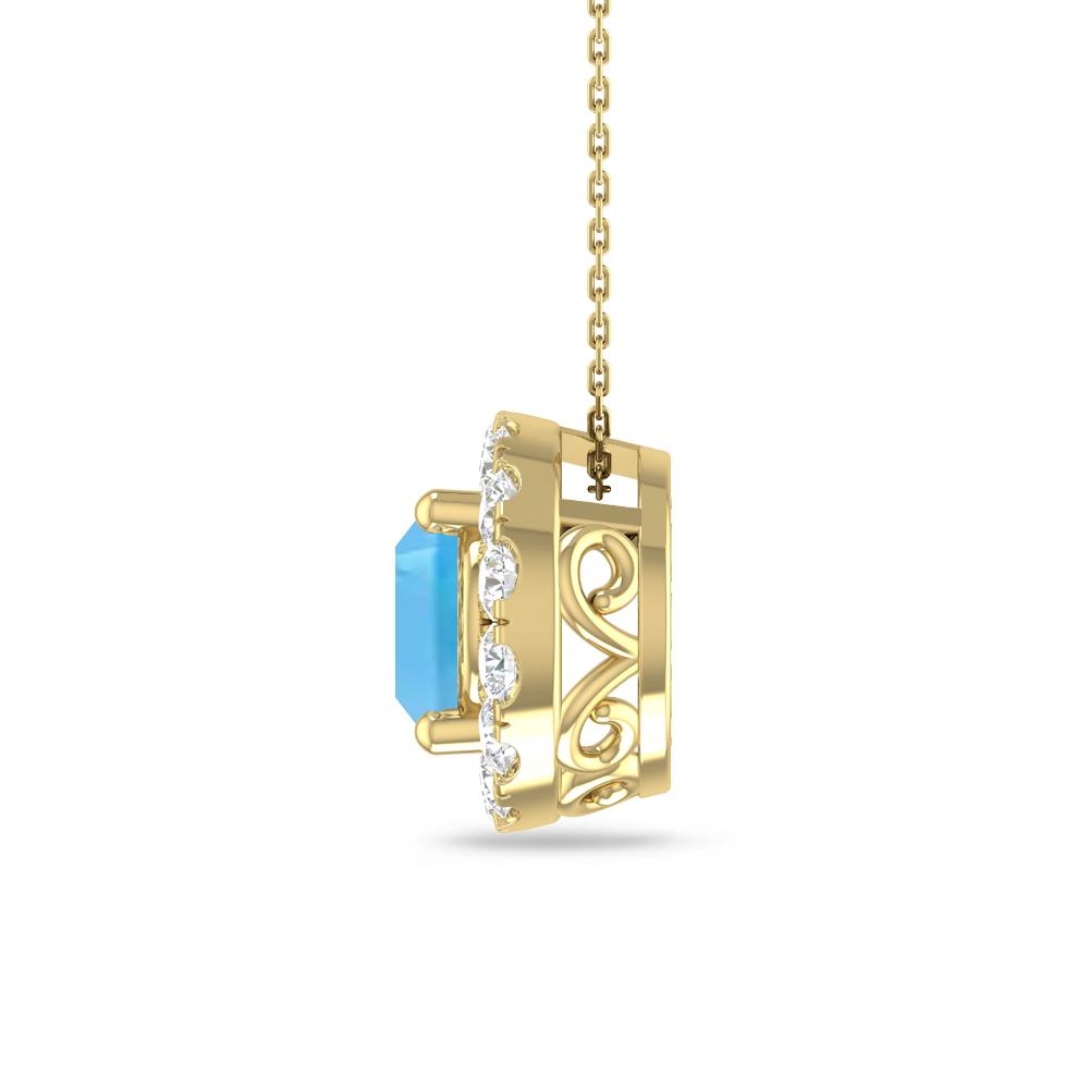 Yellow Gold - Blue Topaz