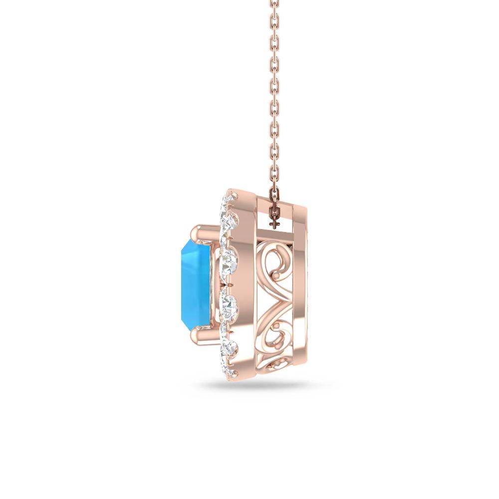 Rose Gold - Blue Topaz