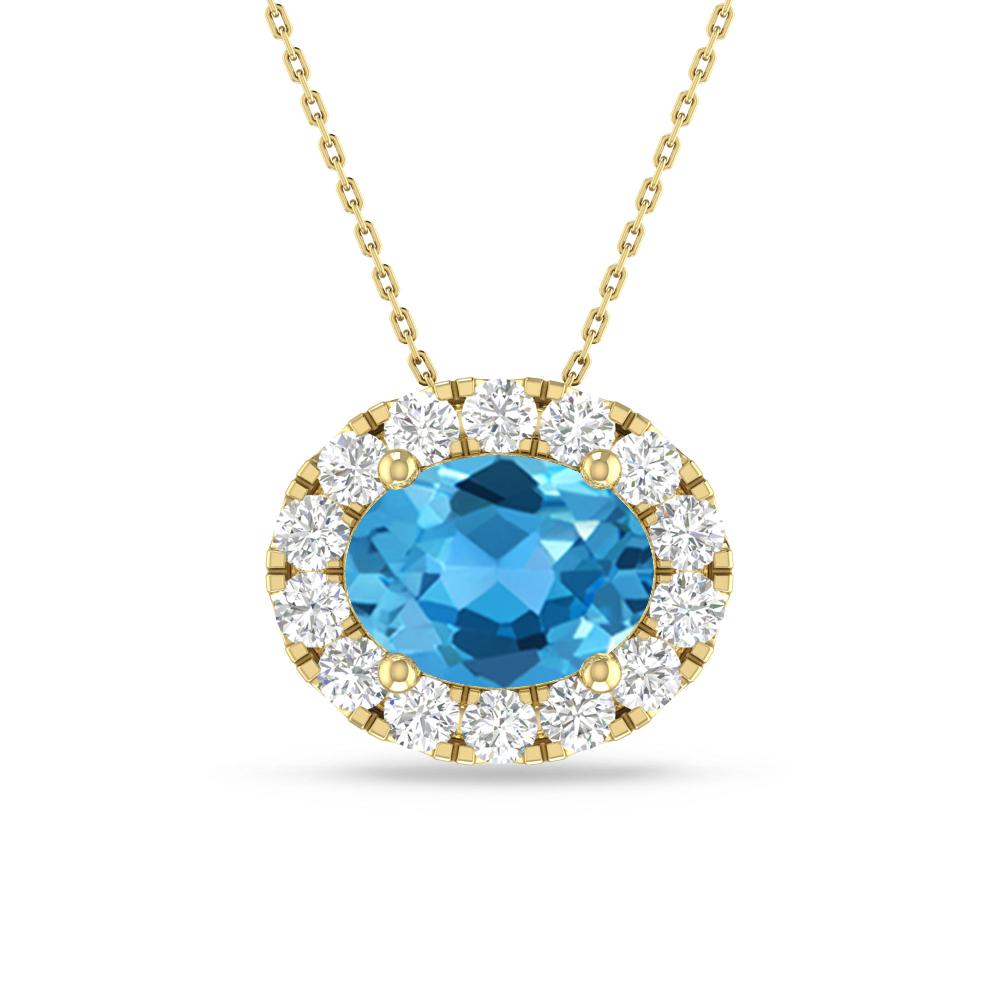 Yellow Gold - Blue Topaz