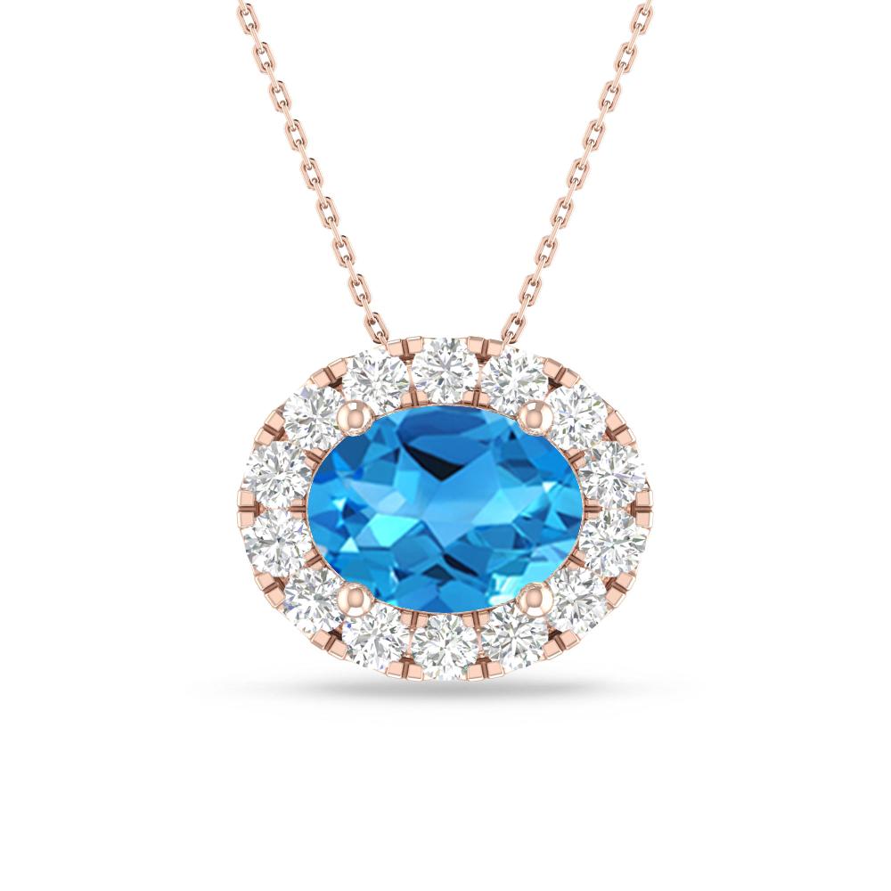 Rose Gold - Blue Topaz