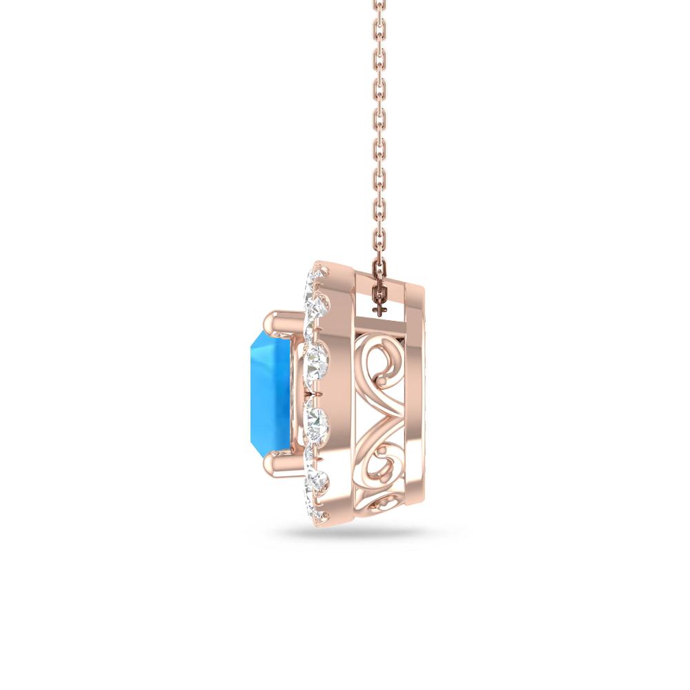Rose Gold - Blue Topaz