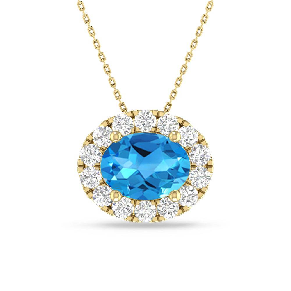 Yellow Gold - Blue Topaz