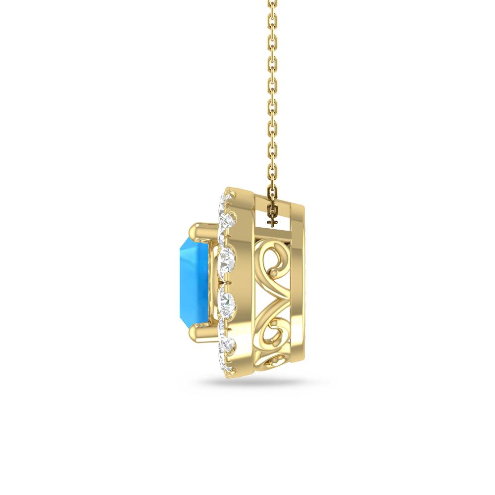 Yellow Gold - Blue Topaz