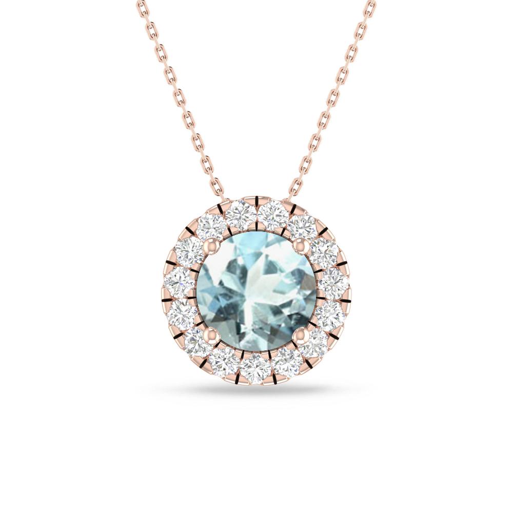 Rose Gold - Aquamarine