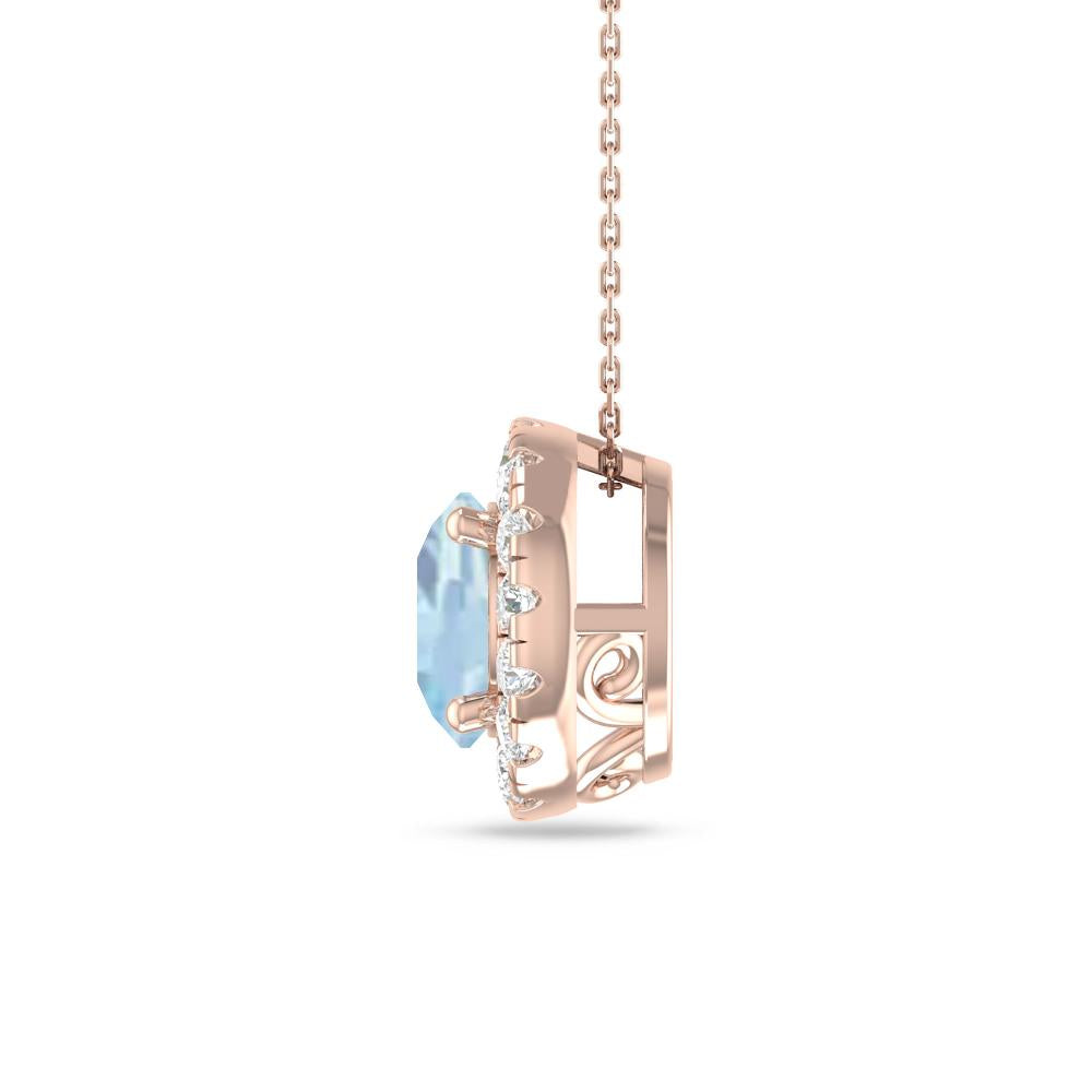 Rose Gold - Aquamarine
