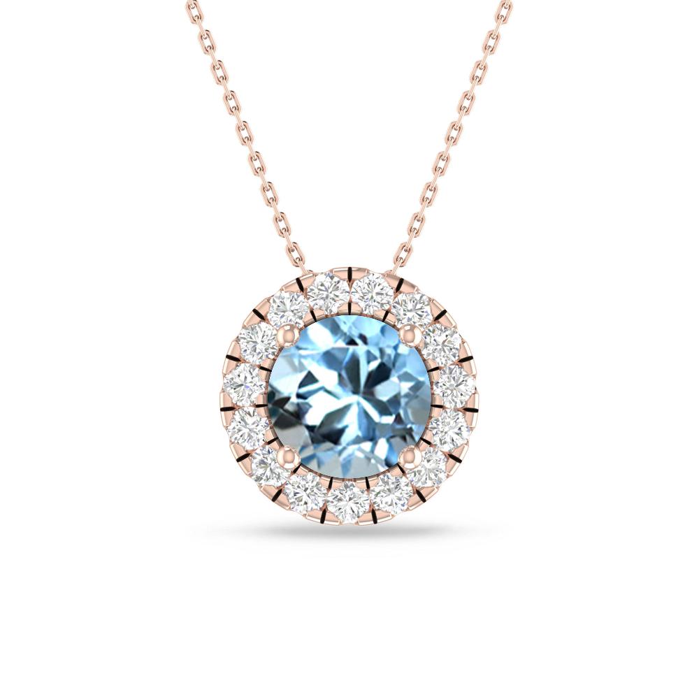 Rose Gold - Aquamarine