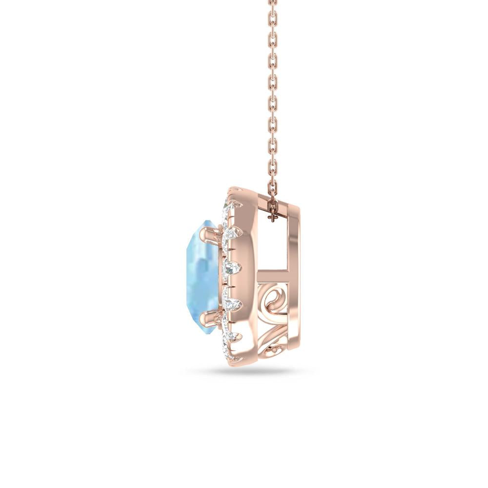 Rose Gold - Aquamarine