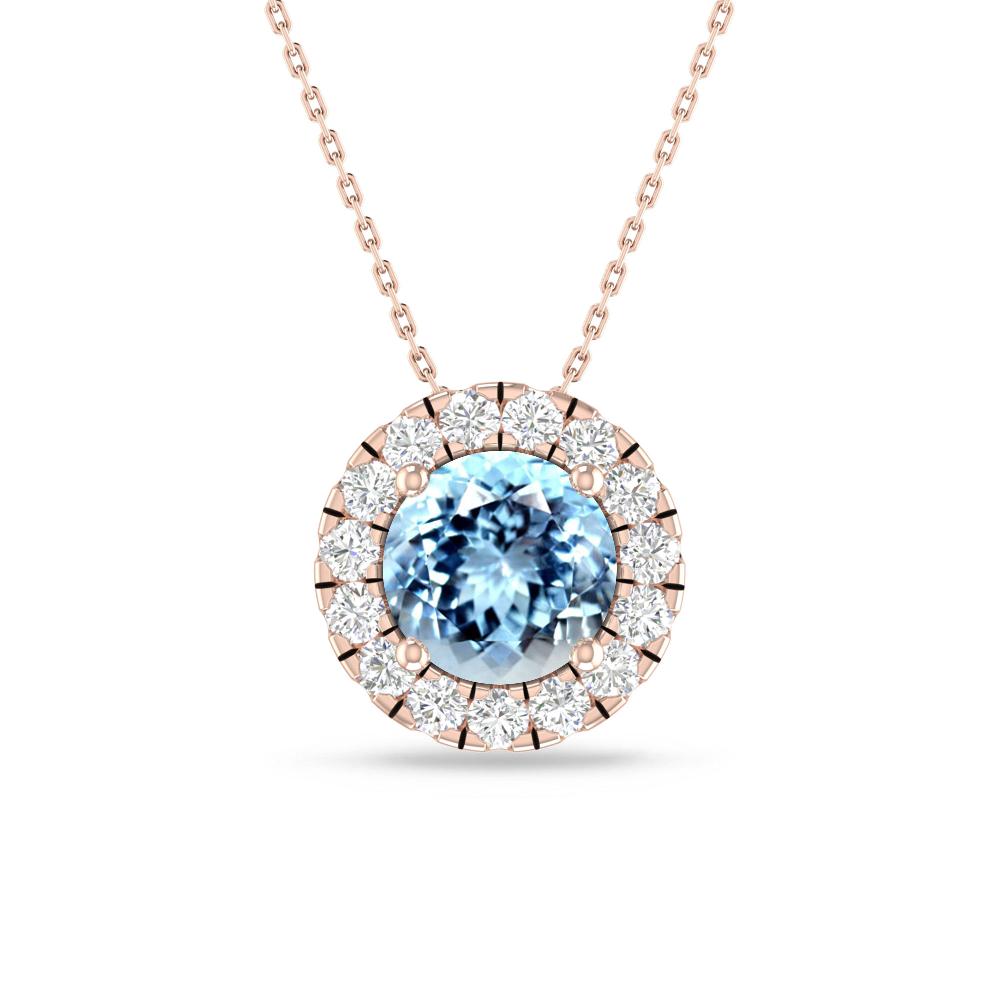 Rose Gold - Aquamarine