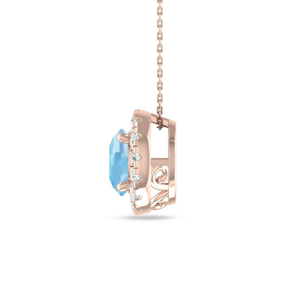 Rose Gold - Aquamarine