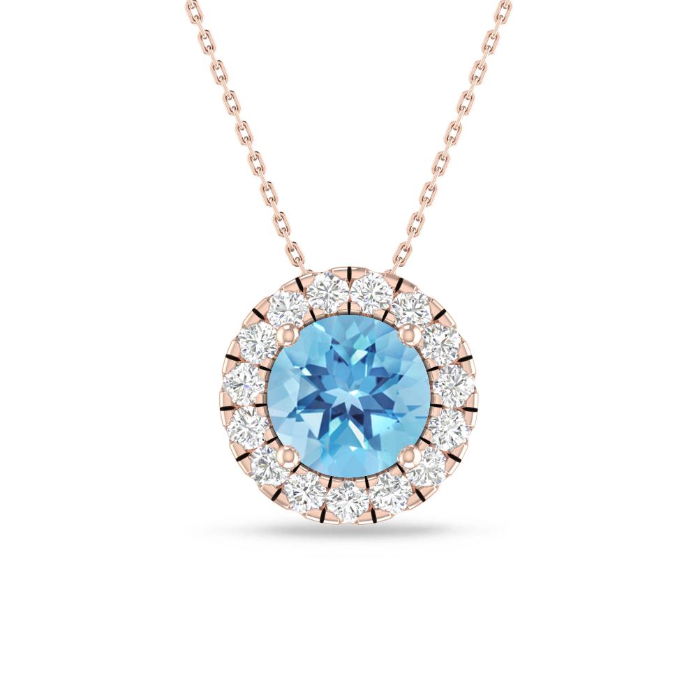 Rose Gold - Blue Topaz