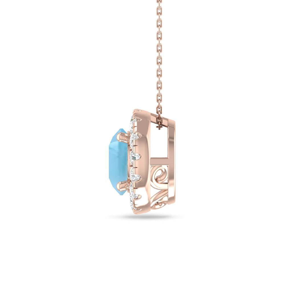Rose Gold - Blue Topaz