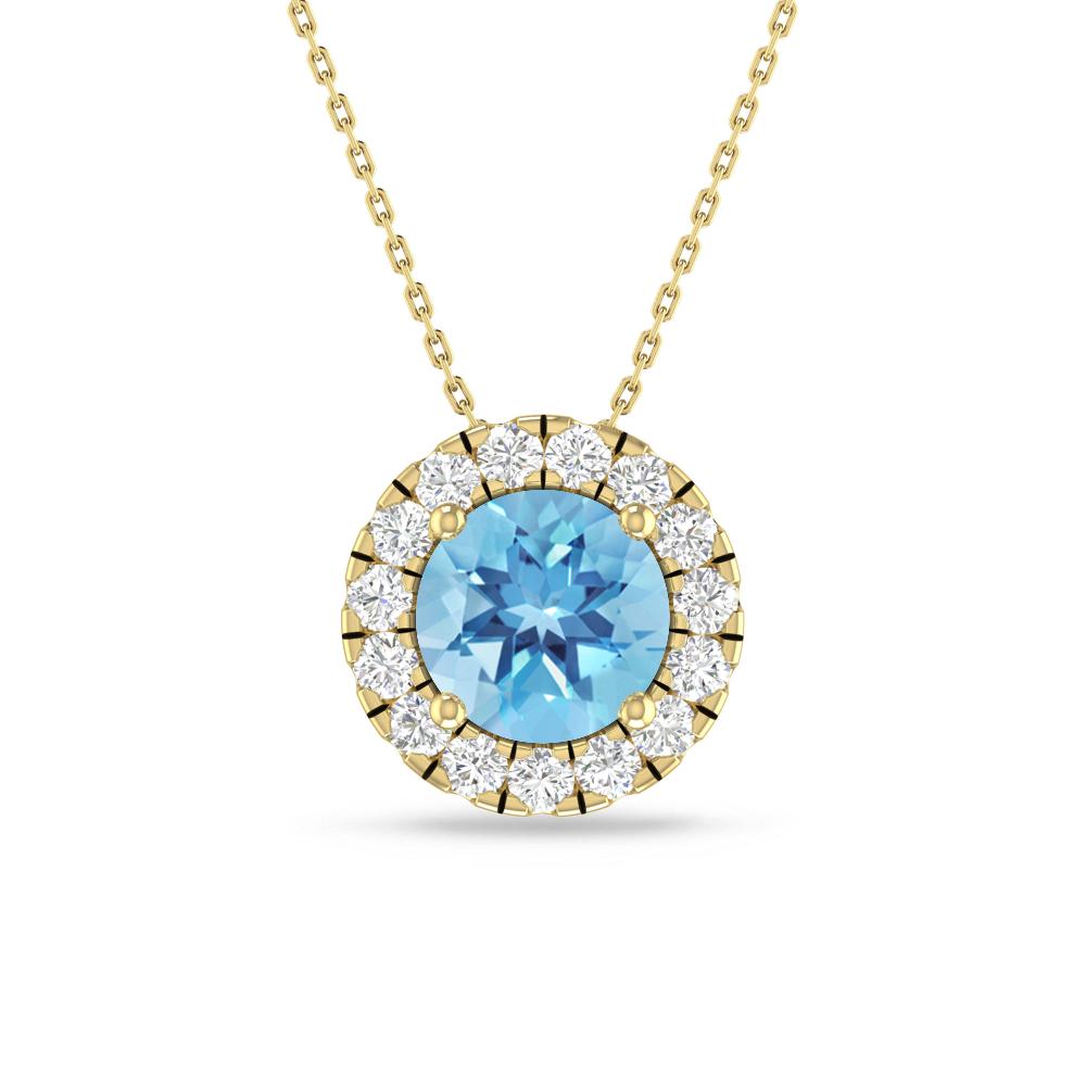 Yellow Gold - Blue Topaz