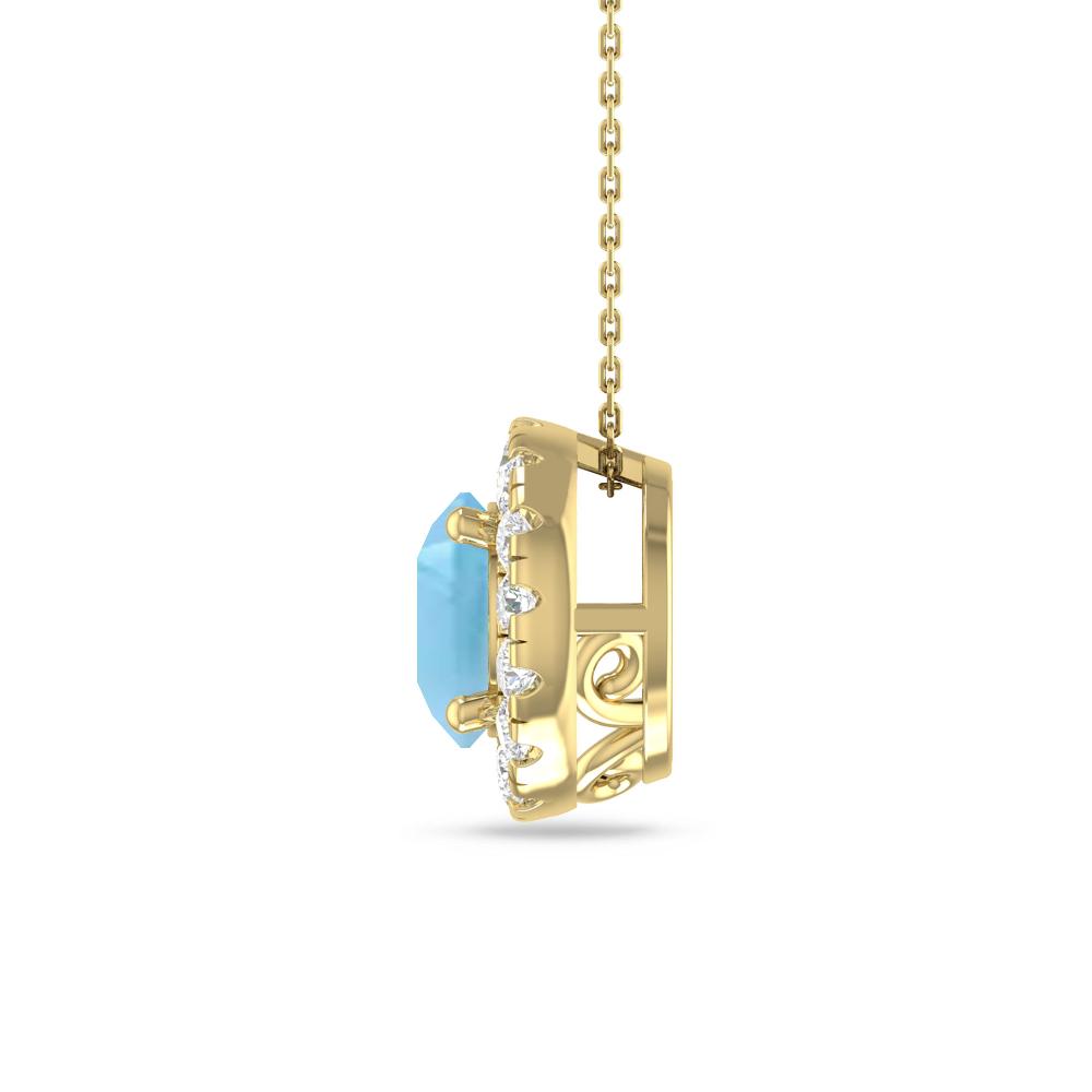 Yellow Gold - Blue Topaz