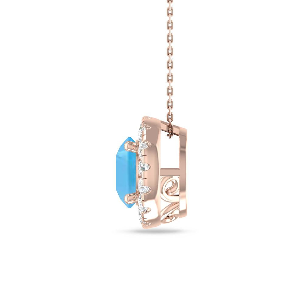 Rose Gold - Blue Topaz