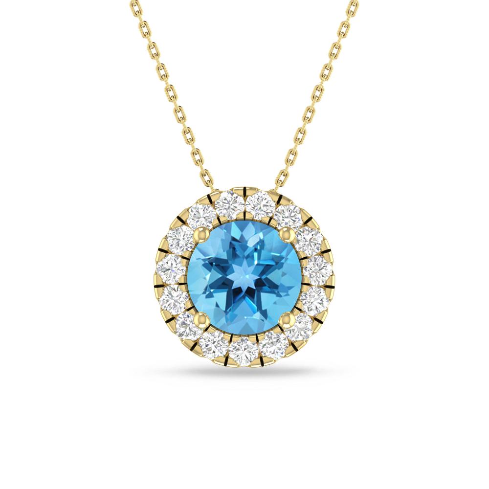 Yellow Gold - Blue Topaz