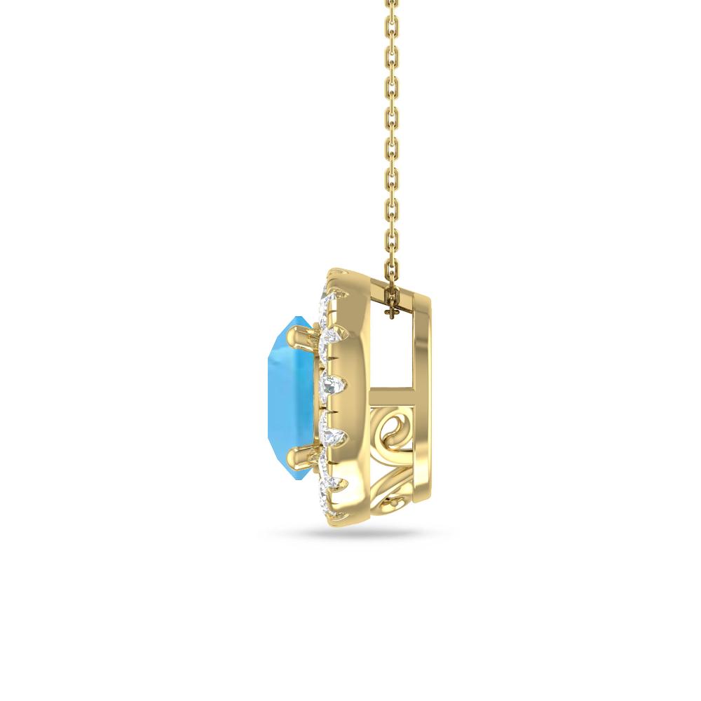Yellow Gold - Blue Topaz