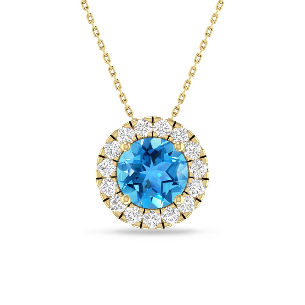 Yellow Gold - Blue Topaz