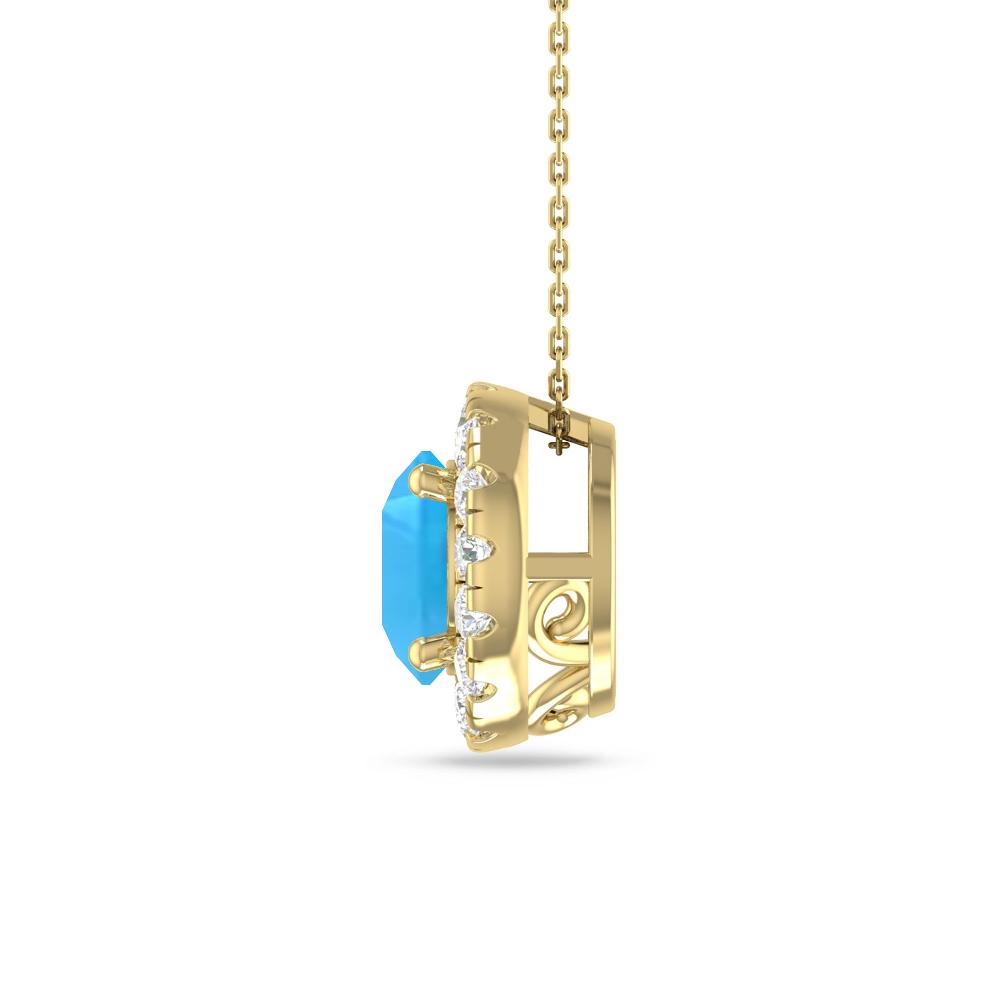 Yellow Gold - Blue Topaz